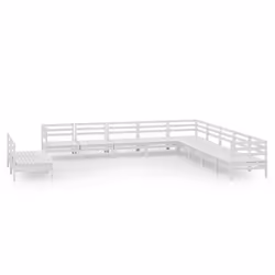 vidaXL Set Salotto da Giardino 11 pz in Legno Massello di Pino Bianco - Vista aggiuntiva 2