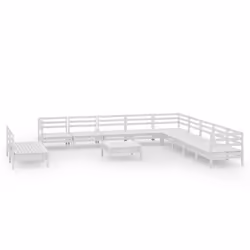 vidaXL Set Salotto da Giardino 12 pz in Legno Massello di Pino Bianco - Vista aggiuntiva 2