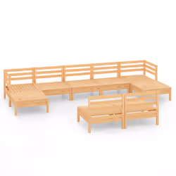 vidaXL Set Salotto da Giardino 9 pz in Legno Massello di Pino - Vista aggiuntiva 2