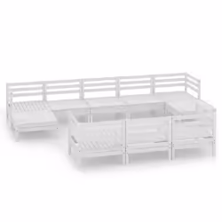vidaXL Set Salotto da Giardino 10 pz in Legno Massello di Pino Bianco - Vista aggiuntiva 2