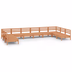 vidaXL Set Salotto da Giardino 10 pz in Legno Massello di Pino ambra - Vista aggiuntiva 2