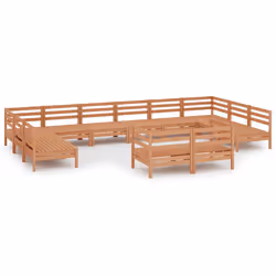 vidaXL Set Salotto da Giardino 12 pz in Legno Massello di Pino ambra - Vista aggiuntiva 2
