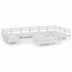 vidaXL Set Salotto da Giardino 13 pz in Legno Massello di Pino Bianco - Vista aggiuntiva 2