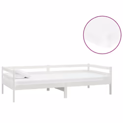 vidaXL Divano Letto con Materasso 90x200 cm Bianco in Legno di Pino - Vista aggiuntiva 2
