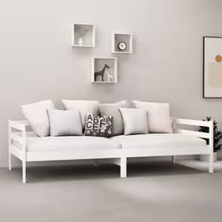 vidaXL Divano Letto con Materasso 90x200 cm Bianco in Legno di Pino - Vista aggiuntiva 3