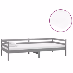 VidaXL 3083576, Divano letto, Grigio, Schiuma, Legno di pino, 2040 mm, 980 mm