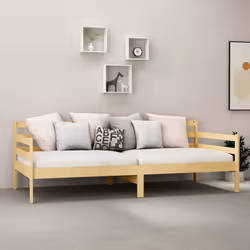 vidaXL Divano Letto con Materasso 90x200 cm Legno Massello di Pino - Vista aggiuntiva 3