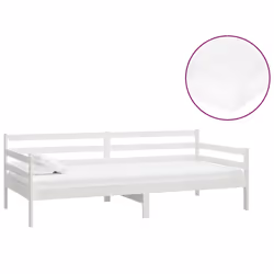 vidaXL Divano Letto con Materasso 90x200 cm Bianco in Legno di Pino - Vista aggiuntiva 2