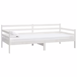 vidaXL Divano Letto con Materasso 90x200 cm Bianco in Legno di Pino - Vista aggiuntiva 3
