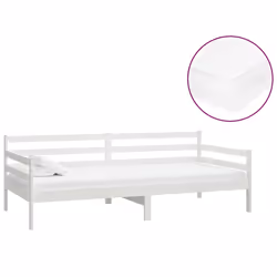 vidaXL Divano Letto con Materasso 90x200 cm Bianco in Legno di Pino - Vista aggiuntiva 2