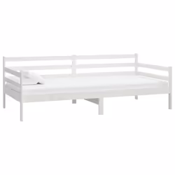 vidaXL Divano Letto con Materasso 90x200 cm Bianco in Legno di Pino - Vista aggiuntiva 3