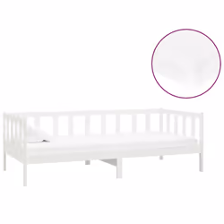 vidaXL Divano Letto con Materasso 90x200 cm Bianco in Legno di Pino - Vista aggiuntiva 2