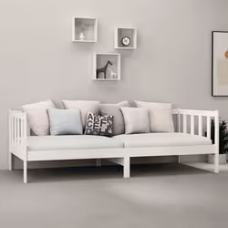 vidaXL Divano Letto con Materasso 90x200 cm Bianco in Legno di Pino - Vista aggiuntiva 3