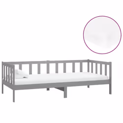 vidaXL Divano Letto con Materasso 90x200 cm Grigio in Legno di Pino - Vista aggiuntiva 2