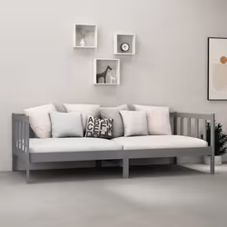 vidaXL Divano Letto con Materasso 90x200 cm Grigio in Legno di Pino - Vista aggiuntiva 3