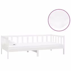 vidaXL Divano Letto con Materasso 90x200 cm Bianco in Legno di Pino - Vista aggiuntiva 2