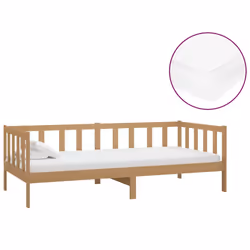 vidaXL Divano Letto con Materasso 90x200 cm ambra in Legno di Pino - Vista aggiuntiva 2