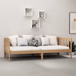 vidaXL Divano Letto con Materasso 90x200 cm ambra in Legno di Pino - Vista aggiuntiva 3