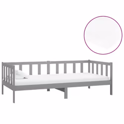 VidaXL 3083626, Divano letto, Grigio, Schiuma, Legno di pino, 2030 mm, 980 mm