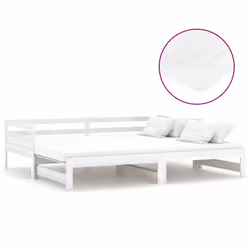 vidaXL Dormeuse Estraibile 2x(90x200) cm Nera in Massello di Pino - Vista aggiuntiva 2