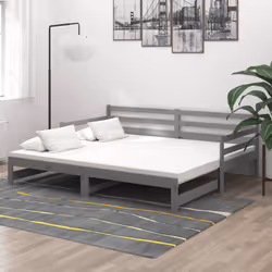 VidaXL 3083661, Divano letto, Grigio, Schiuma, Legno di pino, 2030 mm, 980 mm