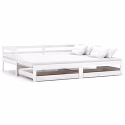 vidaXL Dormeuse Estraibile 2x(90x200) cm Bianca in Massello di Pino - Vista aggiuntiva 2