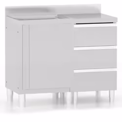 Mobiletti da Cucina Commerciale 2 pz in Acciaio Inoxcod mxl 69427 - Vista aggiuntiva 2