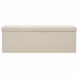 vidaXL Cassapanca Pieghevole Bianco Crema in Simil Lino - Vista aggiuntiva 3