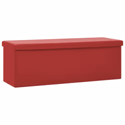vidaXL Panca Portaoggetti Pieghevole Rosso Vino in PVC - Vista aggiuntiva 2