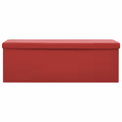vidaXL Panca Portaoggetti Pieghevole Rosso Vino in PVC - Vista aggiuntiva 3