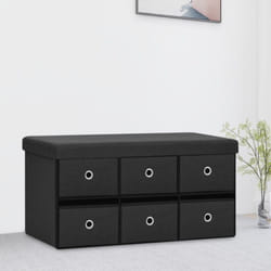 Vidaxl - Cassapanca Pieghevole Nera 76x38x38 cm in Simil Lino 73702