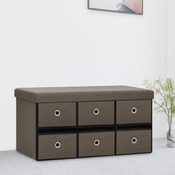 Cassapanca Pieghevole Marrone 76x38x38 cm in Simil Lino vidaXL212826