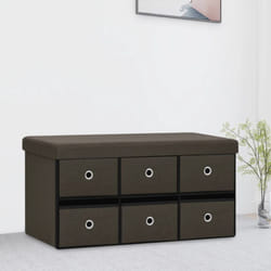 Vidaxl - Cassapanca Pieghevole Marrone Scuro 76x38x38 cm in Simil Lino 38345