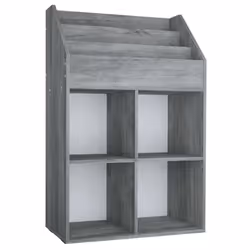 vidaXL Portariviste Bambini Grigio Cemento 71x30x114 cm Multistrato - Vista aggiuntiva 2