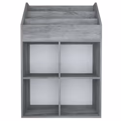 vidaXL Portariviste Bambini Grigio Cemento 71x30x114 cm Multistrato - Vista aggiuntiva 3