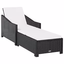 VidaXL 317179, Salone, Seduta imbottita, Poliestere, Rattan sintetico, Acciaio, Crema, Bianco, 680 mm, 2010 mm