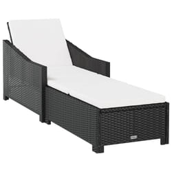 VidaXL 317179 sedia da esterno Salone Seduta imbottita Poliestere, Rattan sintetico, Acciaio Crema, Bianco