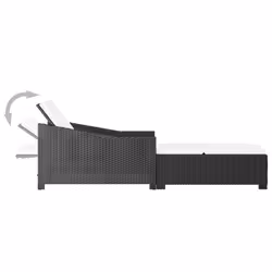VidaXL 317179 sedia da esterno Salone Seduta imbottita Poliestere, Rattan sintetico, Acciaio Crema, Bianco - Vista aggiuntiva 6
