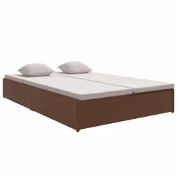 vidaXL Lettino Prendisole Reclinabile con Cuscini Polyrattan Marrone - Vista aggiuntiva 2