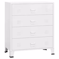 Cassettiera Industriale Bianca 78x40x93 cm in Metallocod mxl 92388