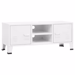 vidaXL Mobile TV Industriale Bianco 105x35x42 cm in Metallo - Vista aggiuntiva 2
