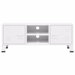 vidaXL Mobile TV Industriale Bianco 105x35x42 cm in Metallo - Vista aggiuntiva 3