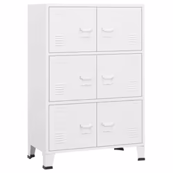 vidaXL Armadio Classificatore Industriale Bianco 75x40x115 cm Metallo - Vista aggiuntiva 2