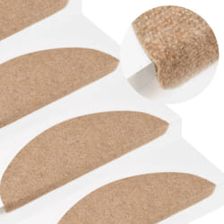 Vidaxl - Tappeti Adesivi per Scale 15 pz 56x17x3 cm Beige 43161