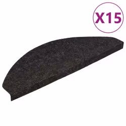 vidaXL Tappeti Adesivi per Scale 15 pz 56x17x3 cm Nero - Vista aggiuntiva 2