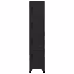 Armadietto con Serratura Nero 38x45x180 cm in Acciaiocod mxl 106231 - Vista aggiuntiva 2