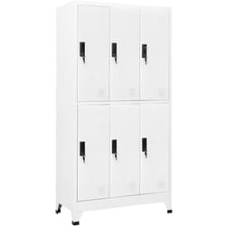 Armadietto in acciaio 6 scomparti con chiavi 90x45x180cm vari colori colore : Bianco