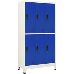 Mobile Moderno, Armadietto con Serratura Grigio e Blu 90x45x180 cm in Acciaio Vidaxl 2719