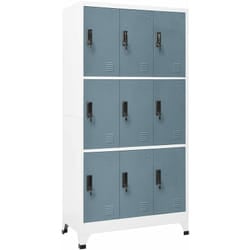 Vidaxl - Armadietto Grigio Chiaro e Scuro 90x45x180 cm in Acciaio