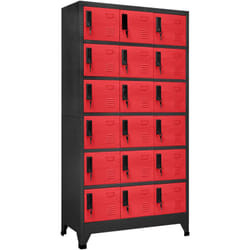Armadietto con Serratura Antracite e Rosso 90x40x180cm Acciaio Vidaxl